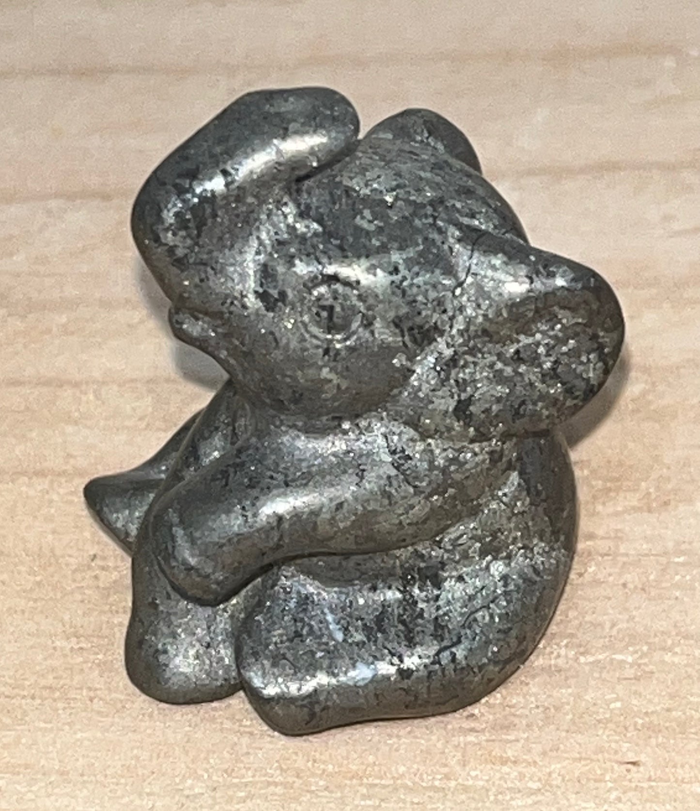 Elephant crystal carving: Pyrite