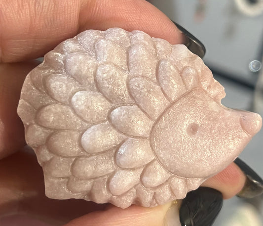 💗 Pink Opal Hedgehog Carving | Comfort, Protection & Emotional Healing