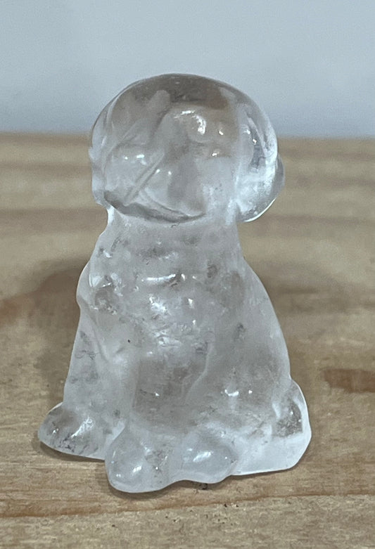 Clear Quartz Dog Carving – Master Healer & Energy Amplifier