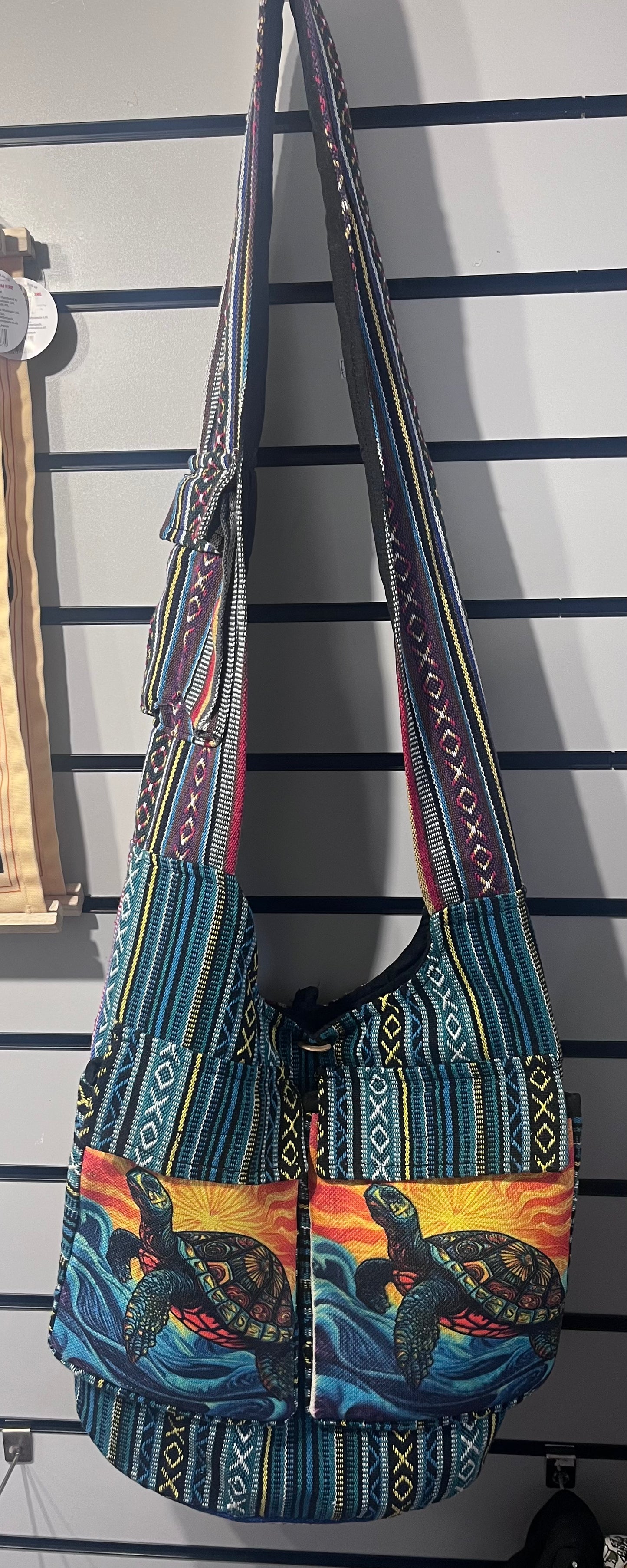 🐢 Handmade Hemp Turtle Shoulder Bag | Nepalese Boho Bag