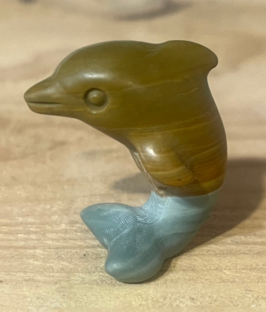 🐬 Ocean Jasper Dolphin Carving | Joy, Peace & Emotional Flow