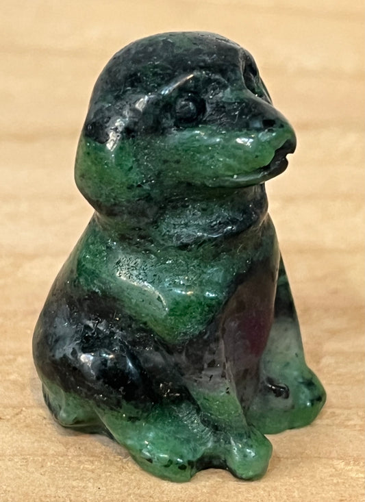 Dog: ruby in zoisite