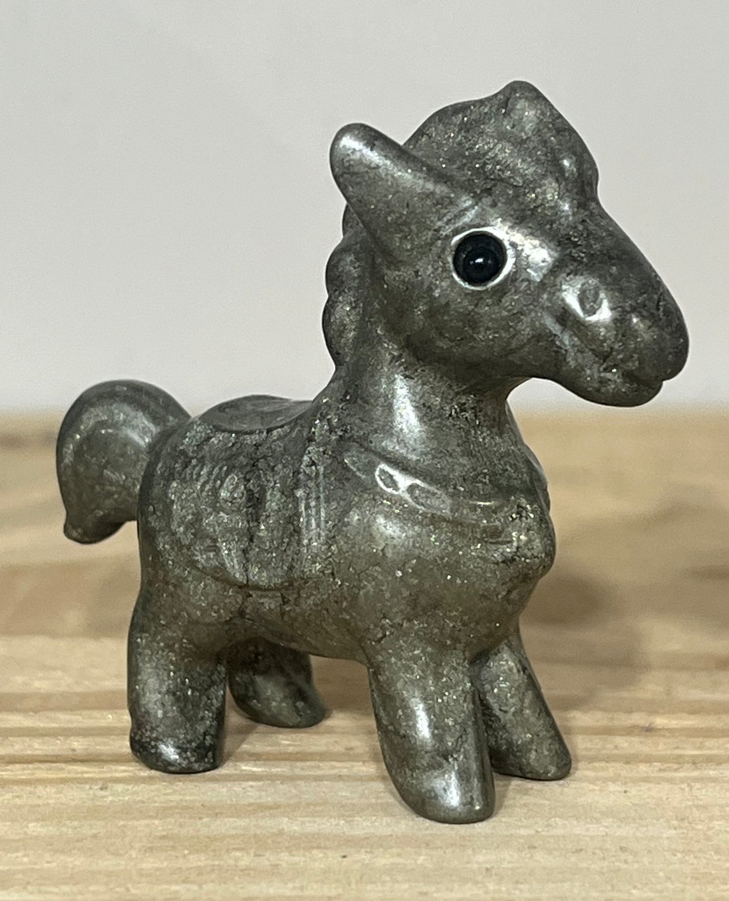 Pyrite Crystal Horse – Grounding Power & Success Energy