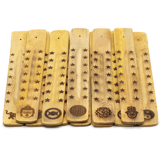 🪵 Assorted Mango Wood Incense Holder (Symbol Chosen at Random) 🪵