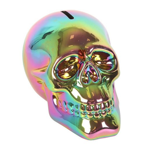 16cm metalic skull money bank