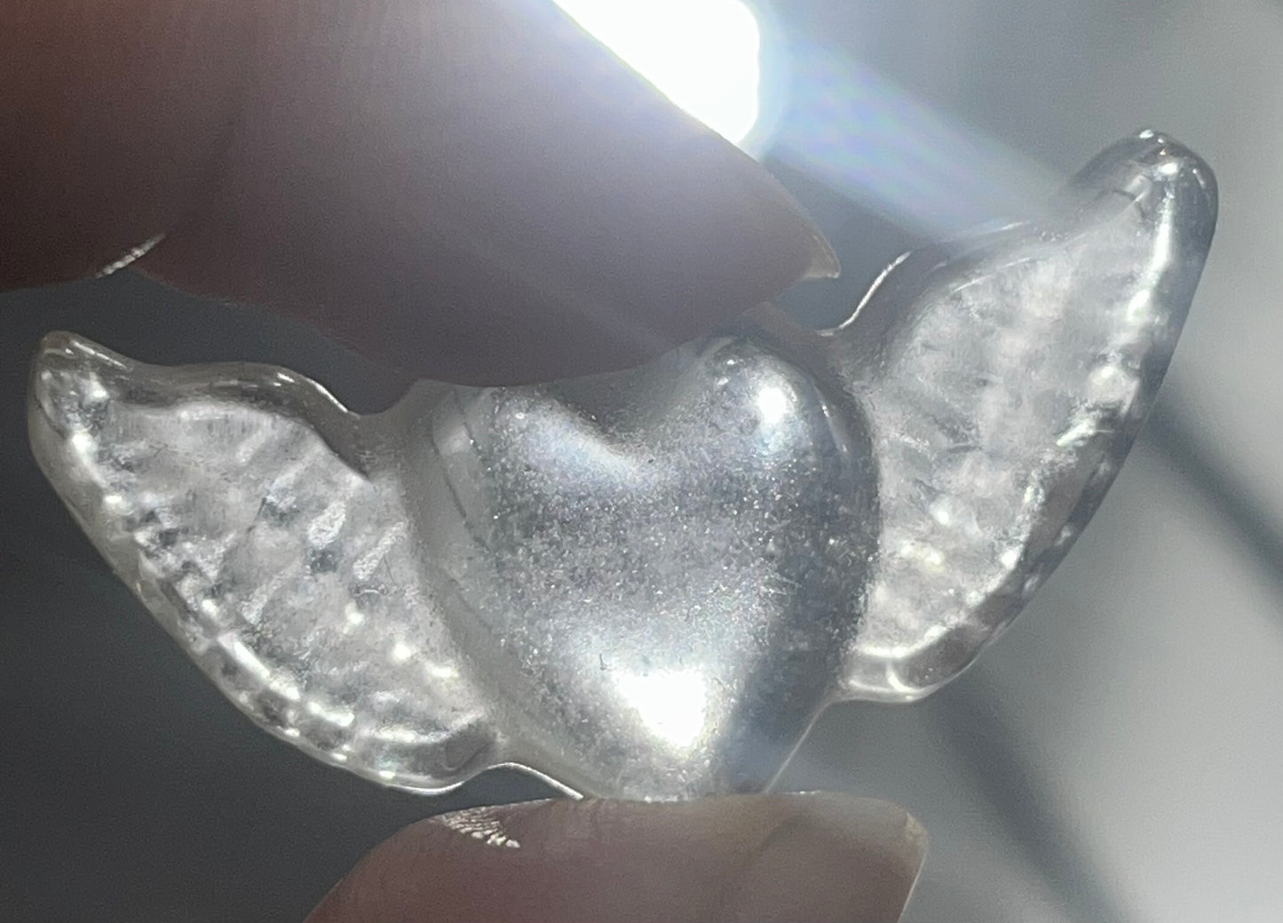 Heart angel wings: Clear quartz