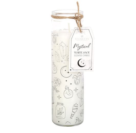 Mystical white sage tube candle