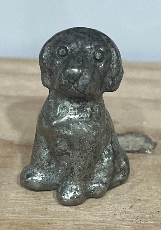 Pyrite Dog Carving – Stone of Protection & Abundance