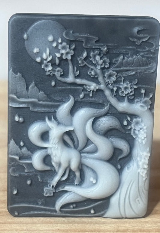 🦊 Nine-Tailed Fox Tai Chi Stone Carving | Magic, Wisdom & Transformation