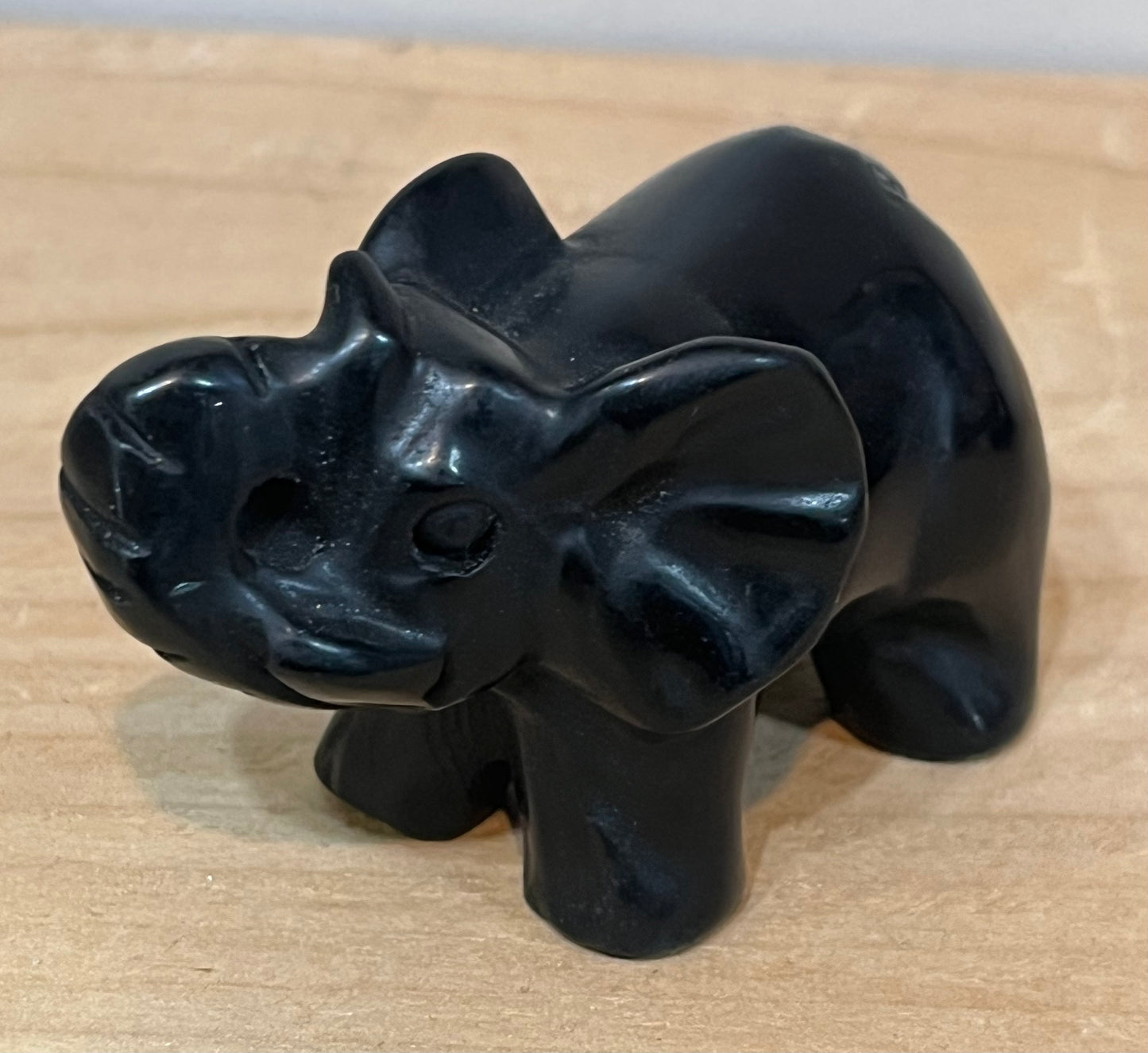 Obsidian crystal elephant