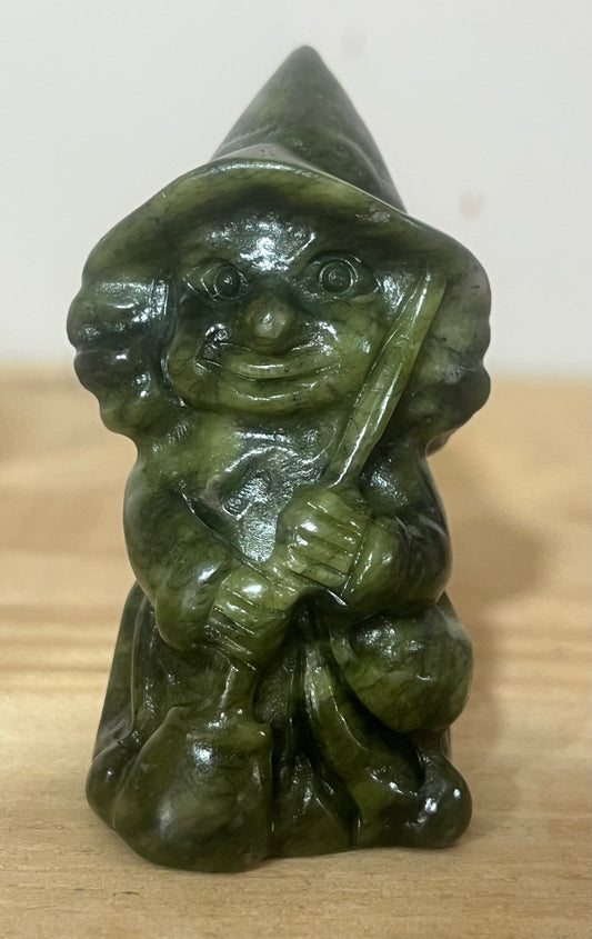 Nephrite Jade Witch | Protection & Good Fortune | 6.5cm | 61g