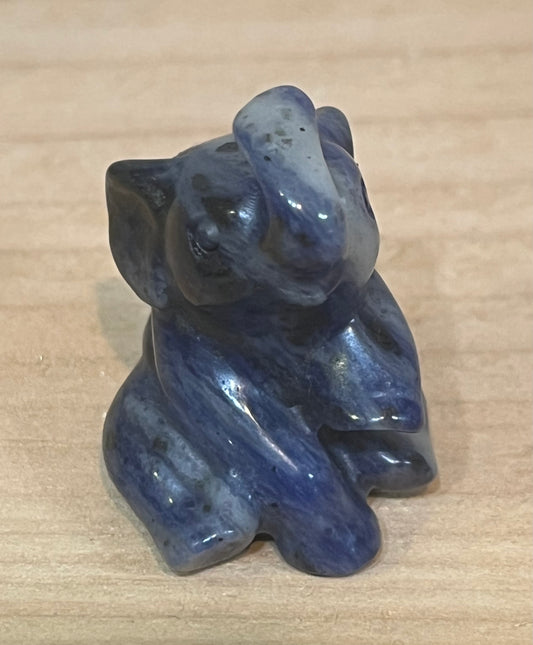 Elephant crystal carving: Sodalite