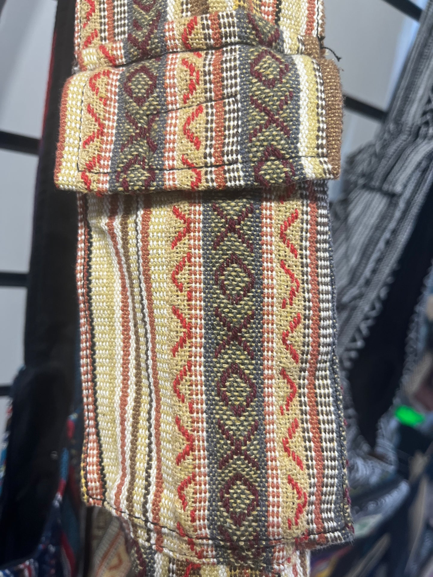 🌞Embroidered Mushroom Sling Bag – Handmade Himalayan Hemp