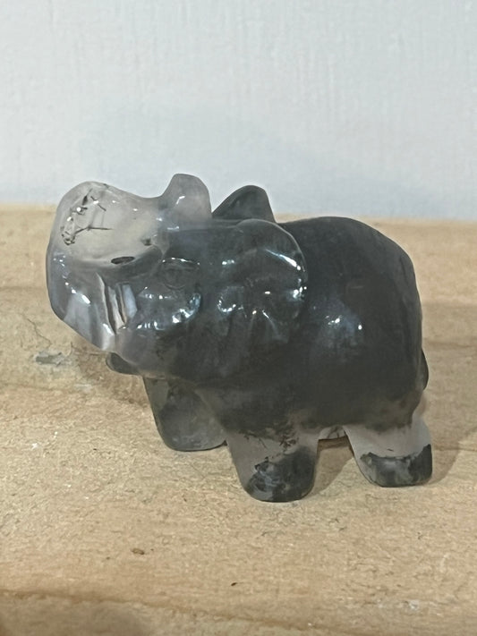 🐘 Moss Agate Elephant Carving – Growth, Strength & Earth Connection
