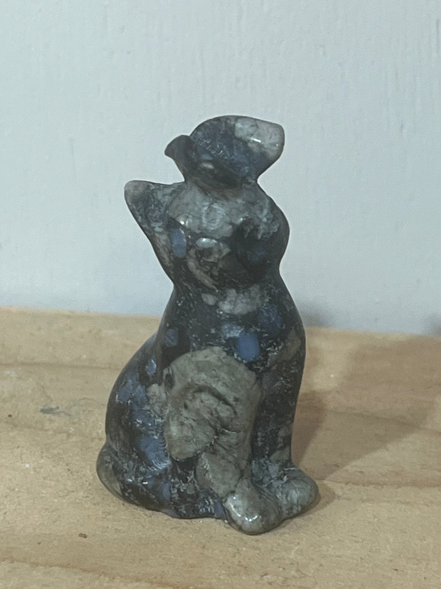 Que Sera Cat with Butterfly – Empowerment & Joy Crystal Carving