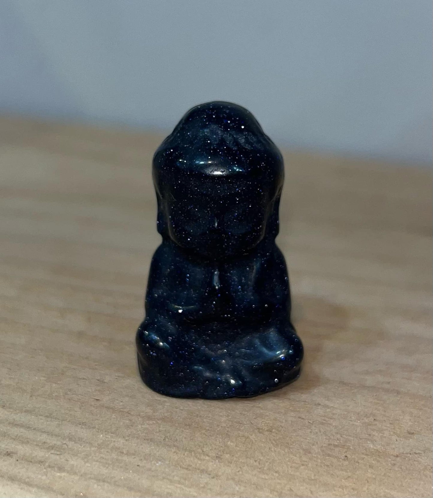 Blue sandstone crystal Buddha carving