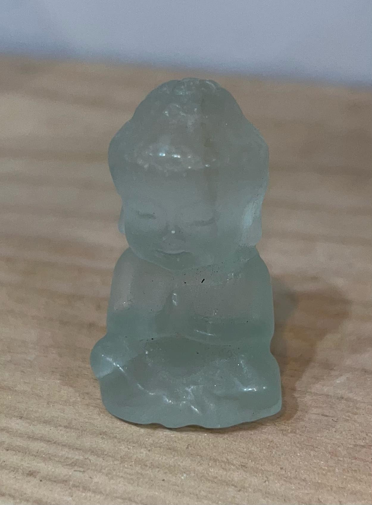 Green fluorite crystal Buddha carving