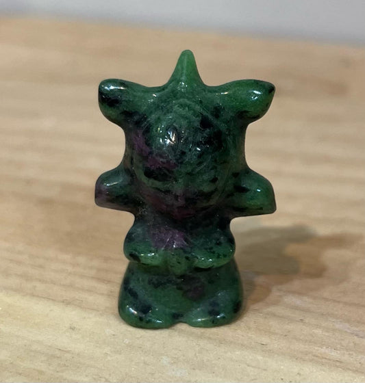 Ruby in zoisite crystal guardian carving