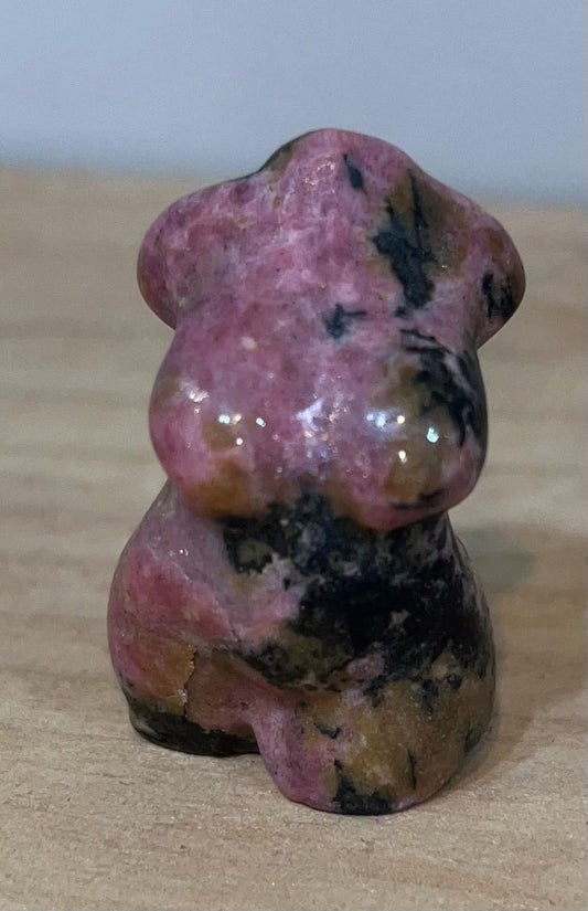 Pink Rhodonite crystal curvy lady body carving