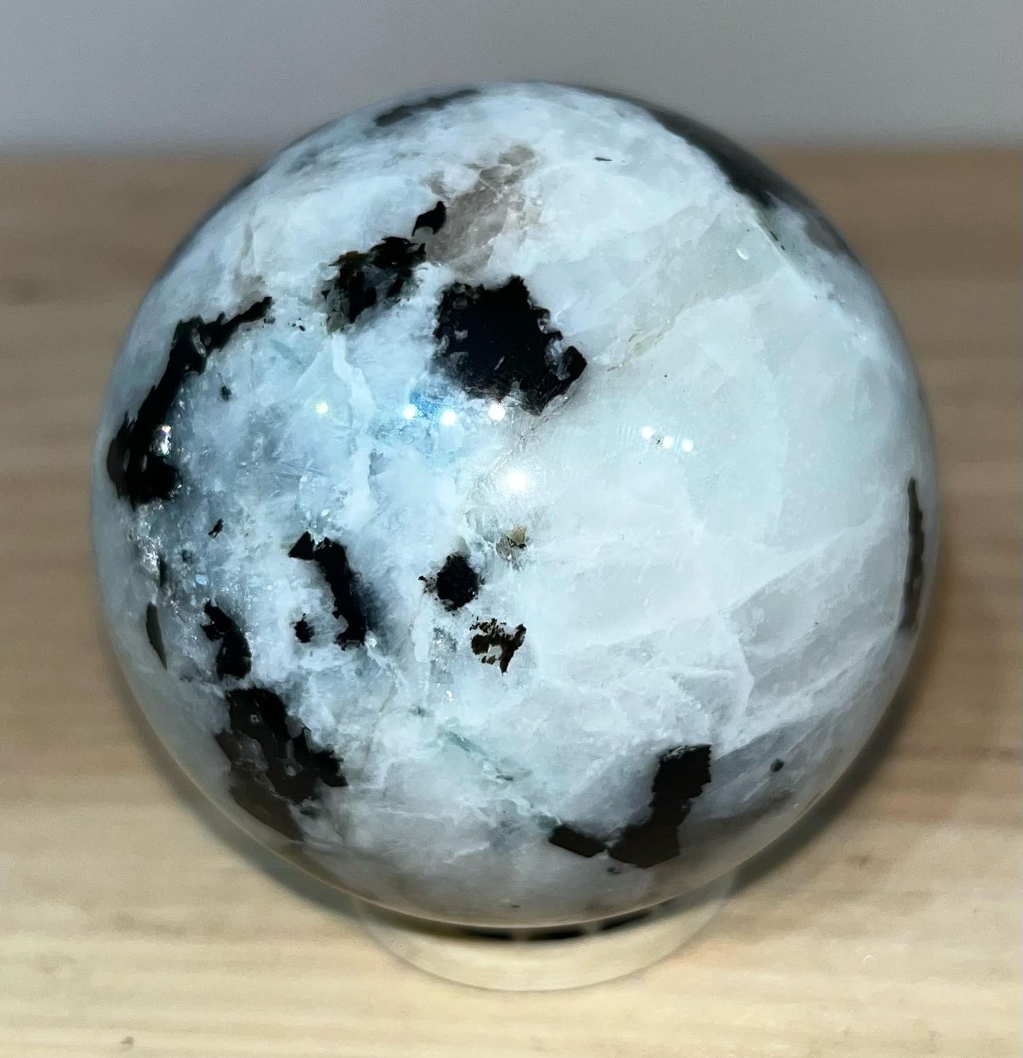 Rainbow moonstone sphere