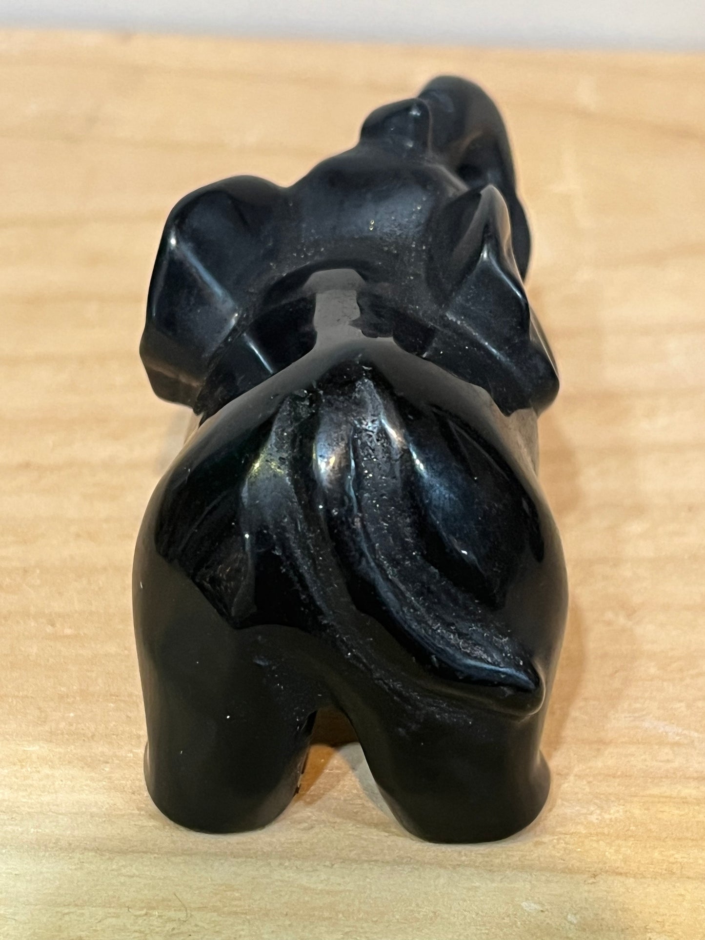 Obsidian crystal elephant