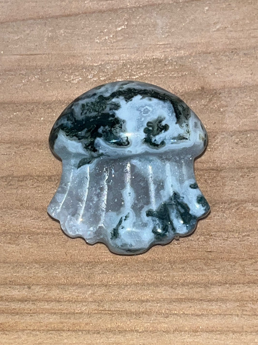 Moss agate crystal jellyfish