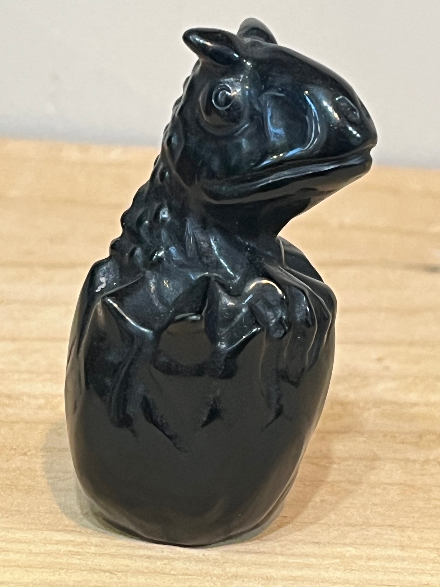 Obsidian crystal dino in egg