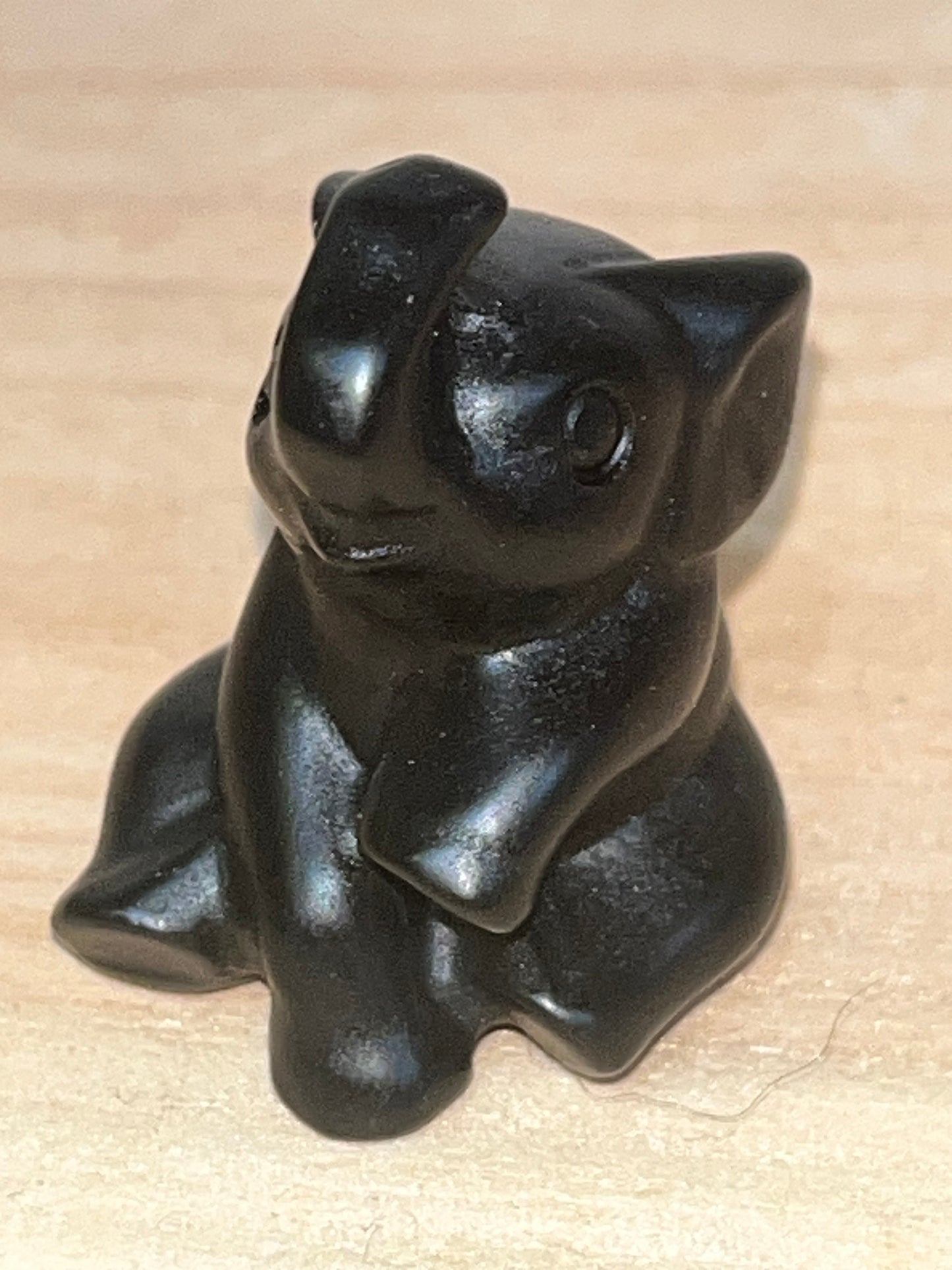 Elephant crystal carving: Obsidian