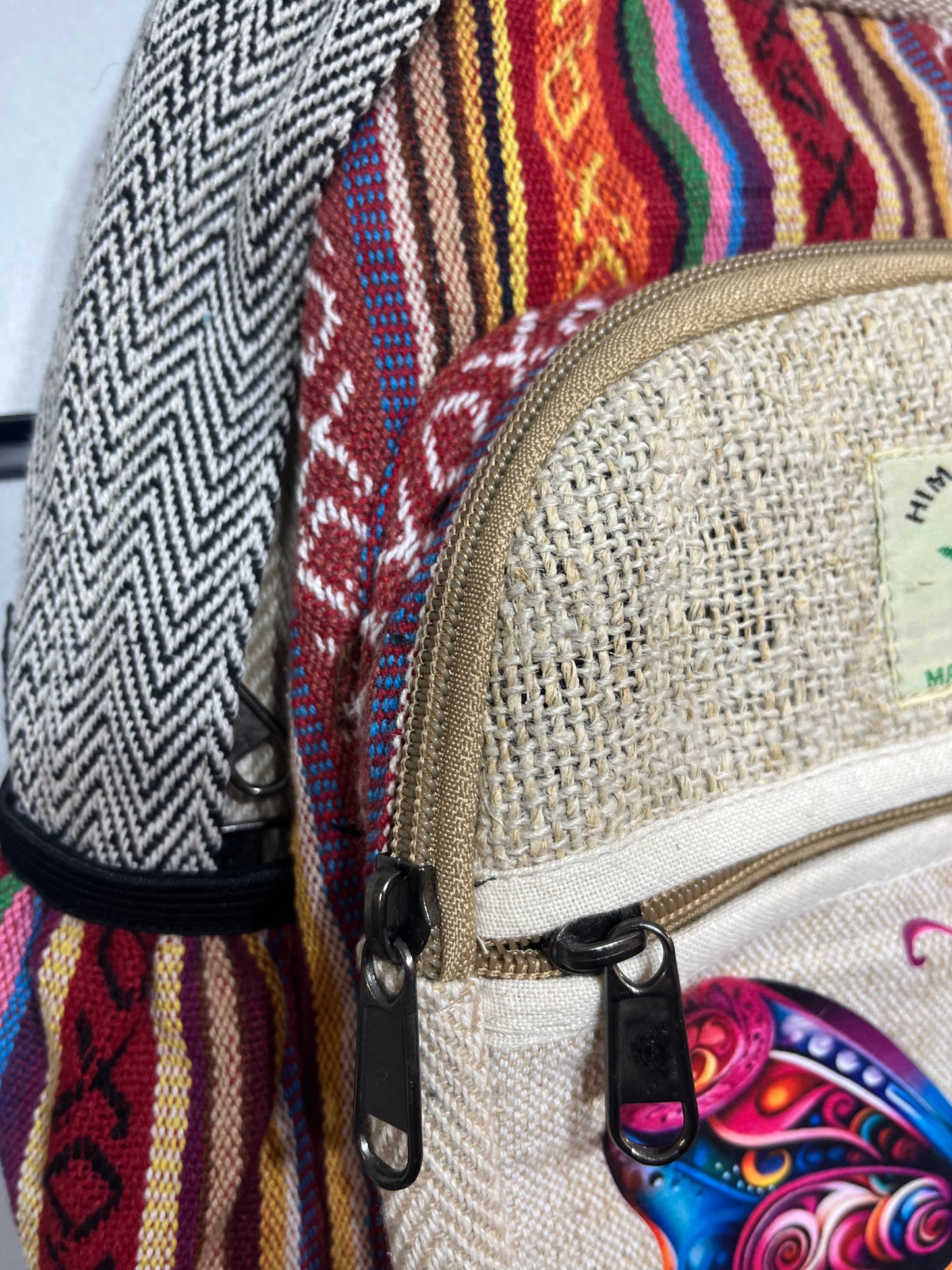 Hemp backpack small: Butterfly