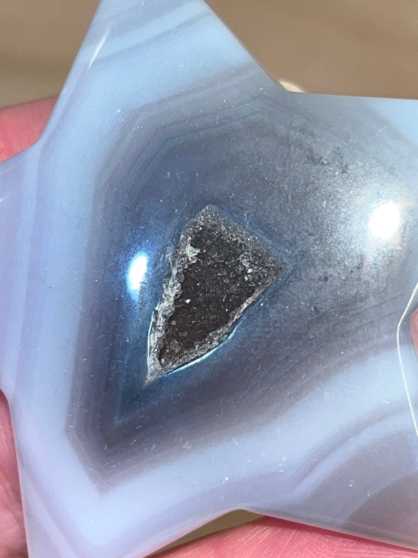Druzy agate crystal star