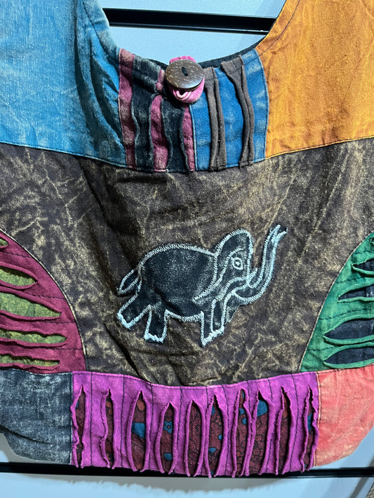 Boho hippie sling bag: elephant