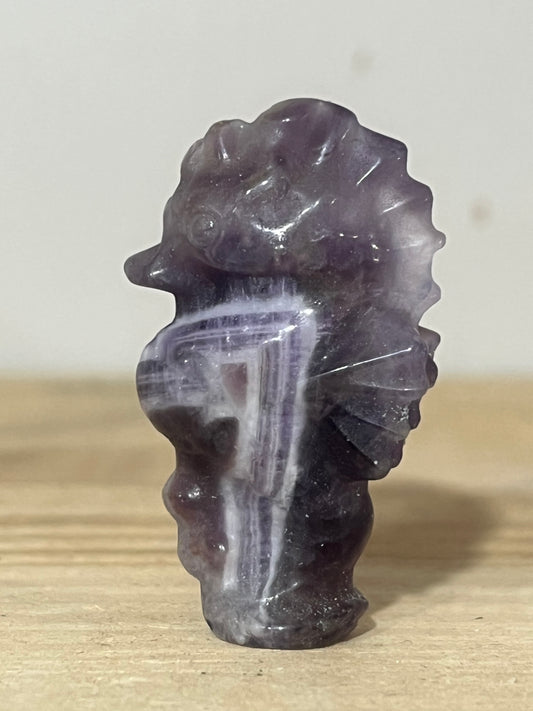 🌊 Chevron Amethyst Seahorse Carving
Intuition • Serenity • Emotional Strength