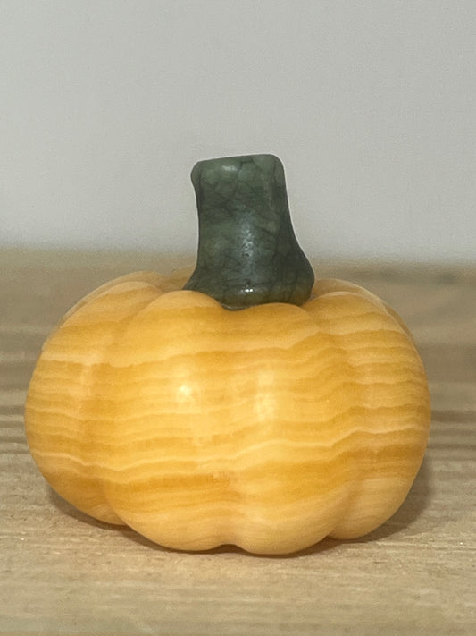 🎃 Orange Calcite Pumpkin with Jade Stalk
Abundance • Joy • Growth