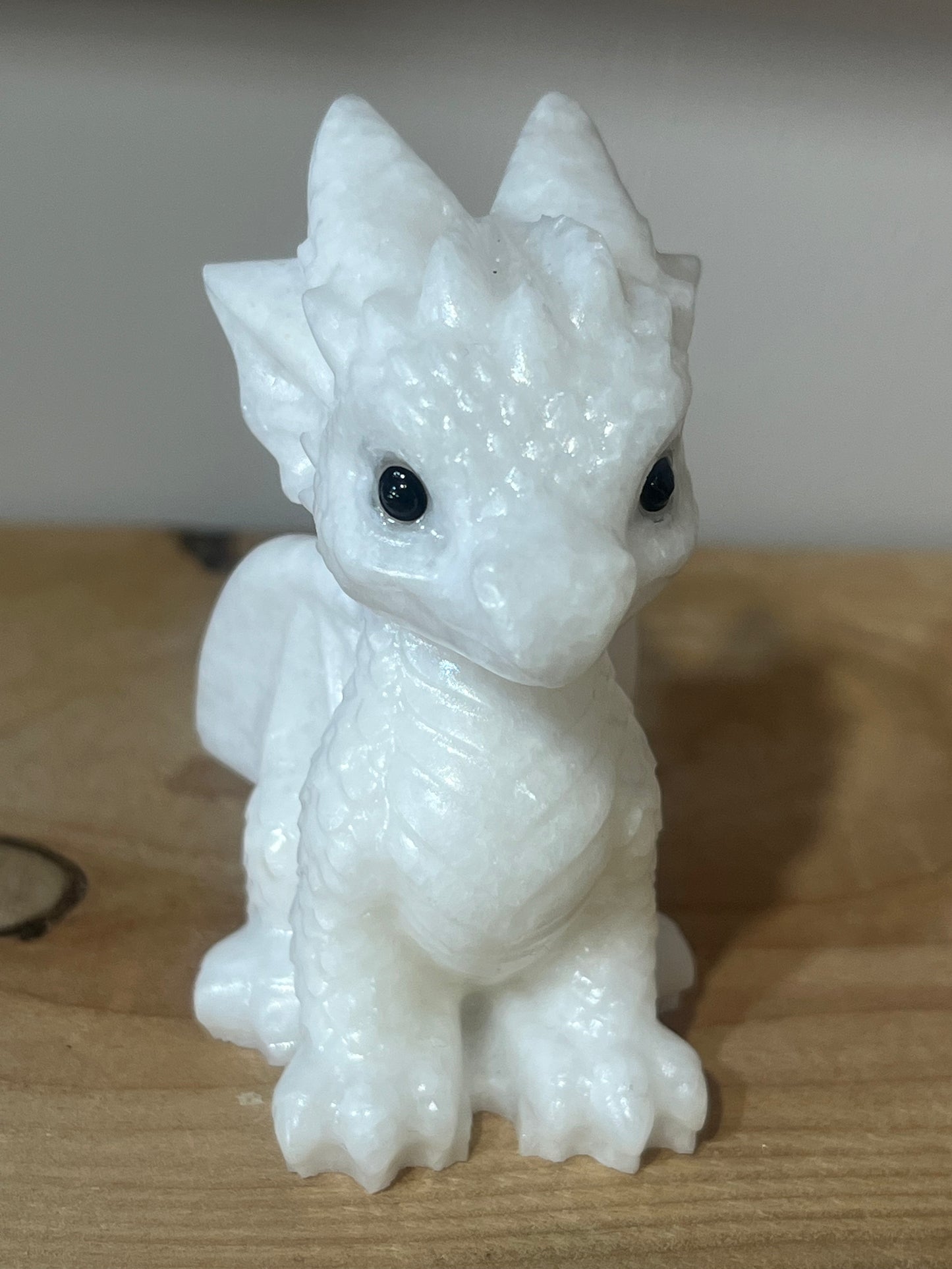 🤍 White Jade Baby Dragon | Peace, Luck & Harmony