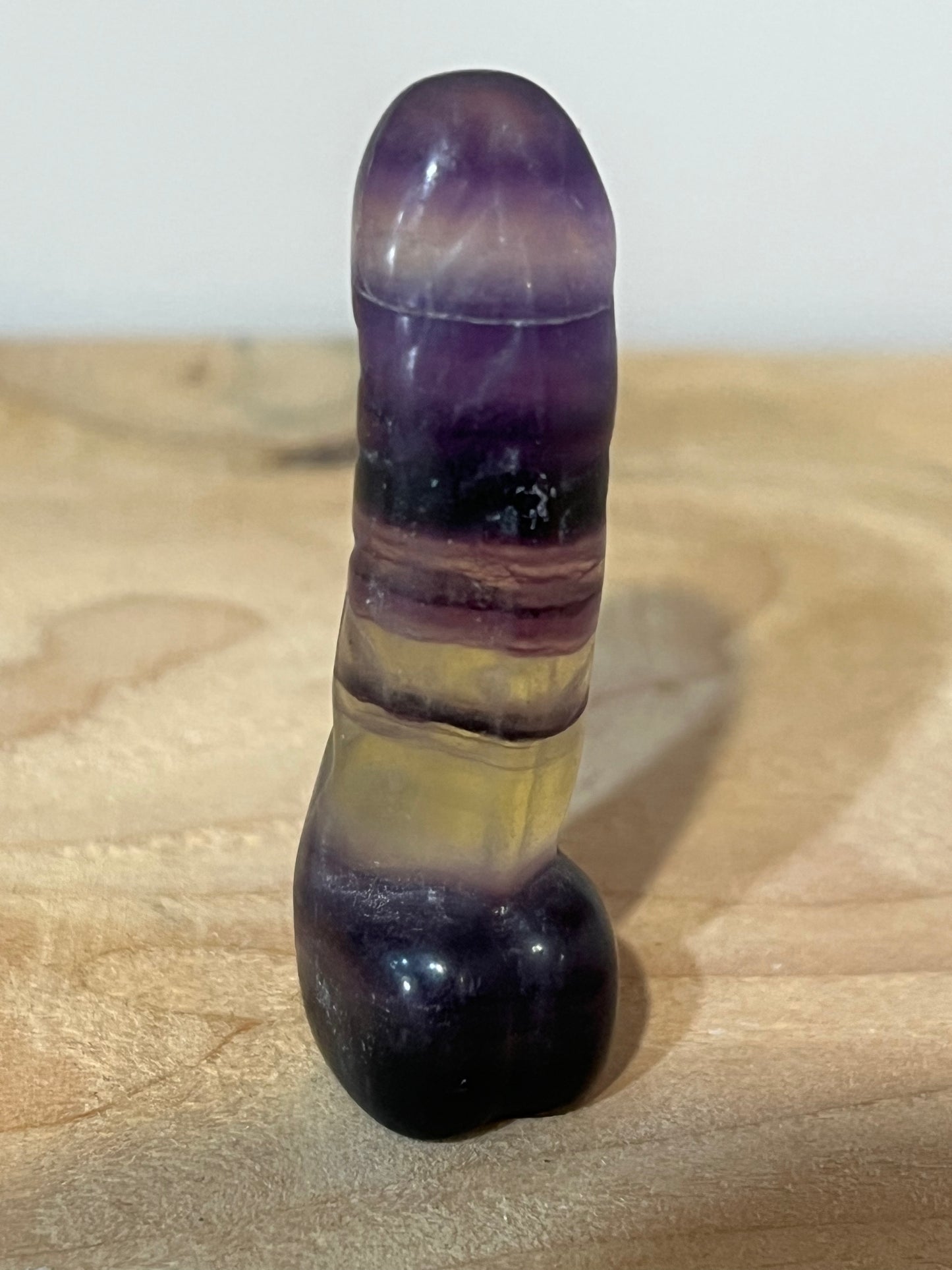 🌈 Rainbow Fluorite Mini Phallus Carving | Confidence, Creativity & Energy Flow