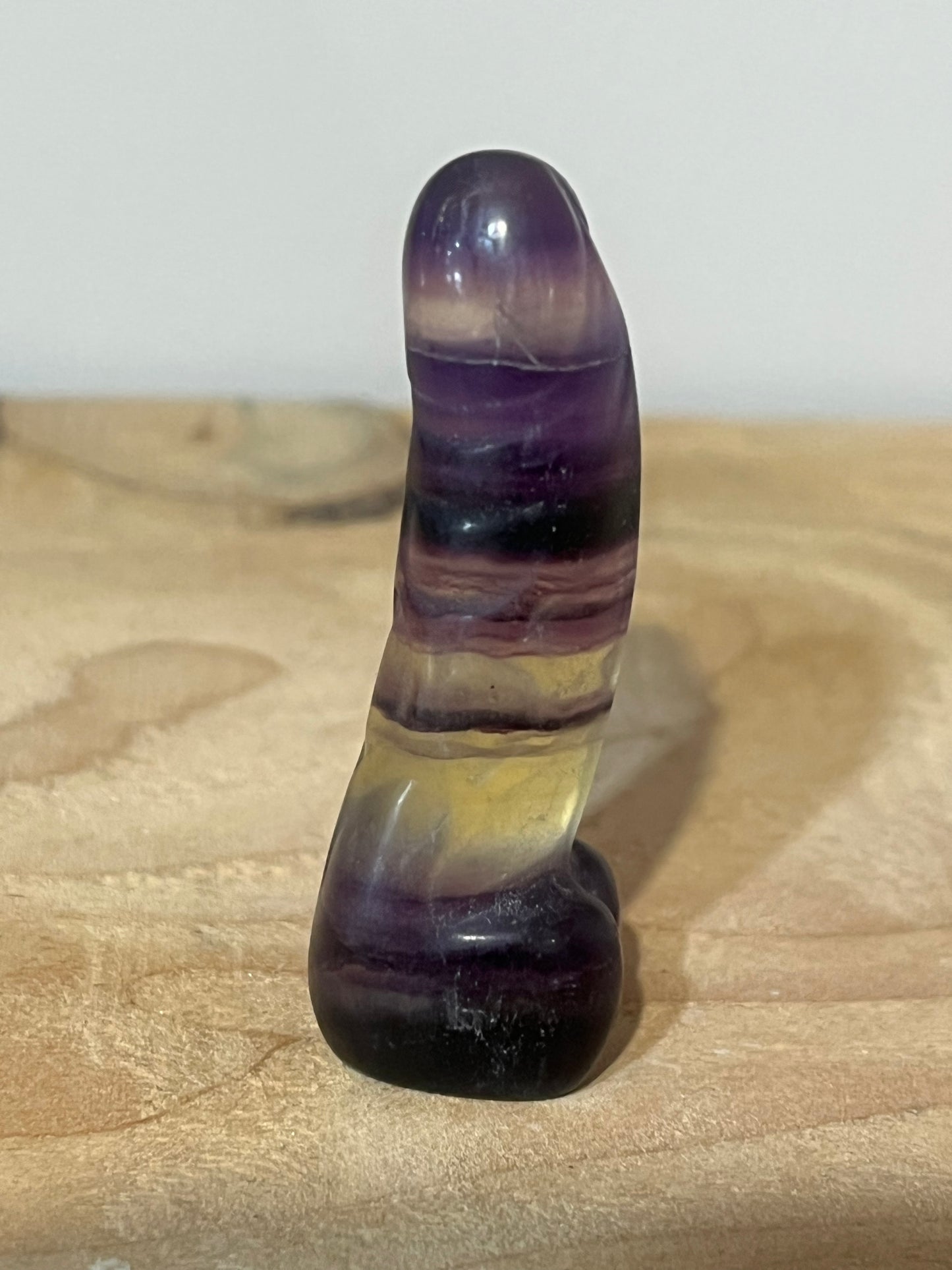 🌈 Rainbow Fluorite Mini Phallus Carving | Confidence, Creativity & Energy Flow