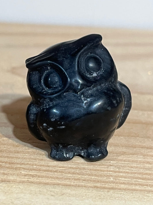 🦉 Black Obsidian Wisdom & Protection Owl Carving 🦉