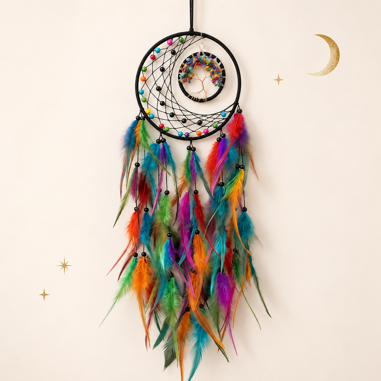 🌈 Rainbow Tree of Life Dreamcatcher | Protection, Joy & Positive Energy 🌈