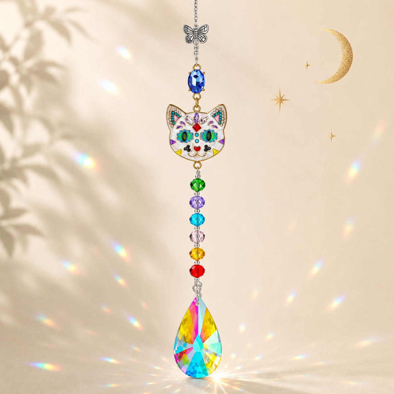 🐱 Cat Crystal Suncatcher | Rainbows, Protection & Joy 🐱