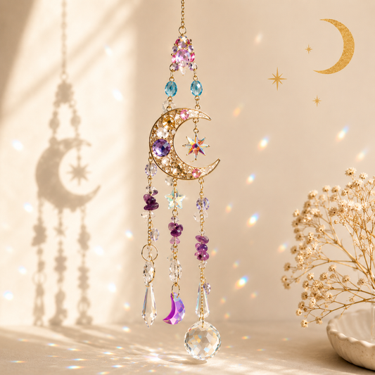 🌙 Moon Crystal Suncatcher | Rainbows, Intuition & Magic 🌙