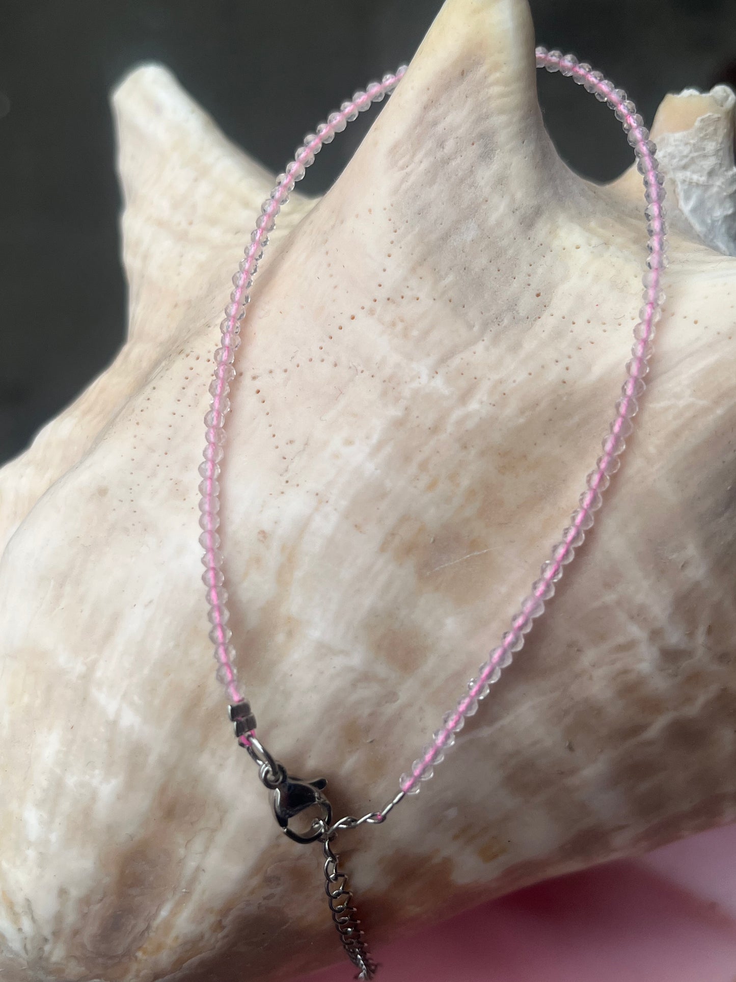 💗 Rose Quartz Faceted Gemstone Anklet | Love, Self-Love & Compassion