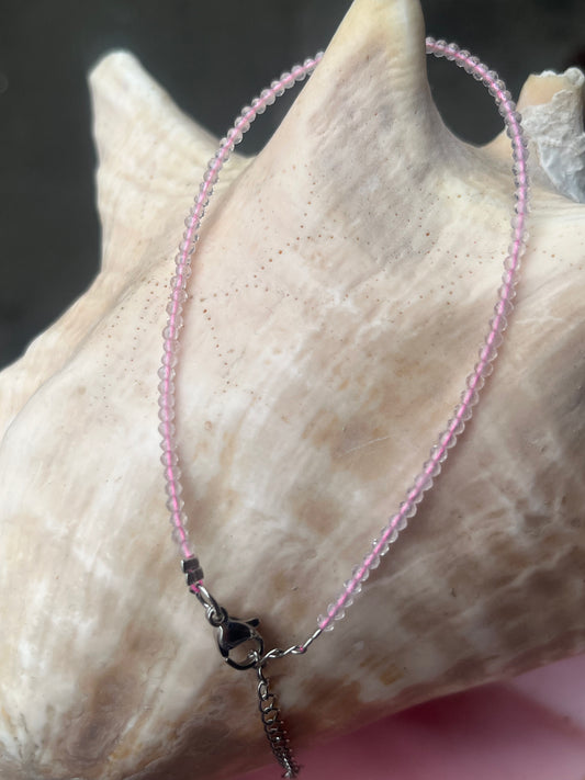 💗 Rose Quartz Faceted Gemstone Anklet | Love, Self-Love & Compassion