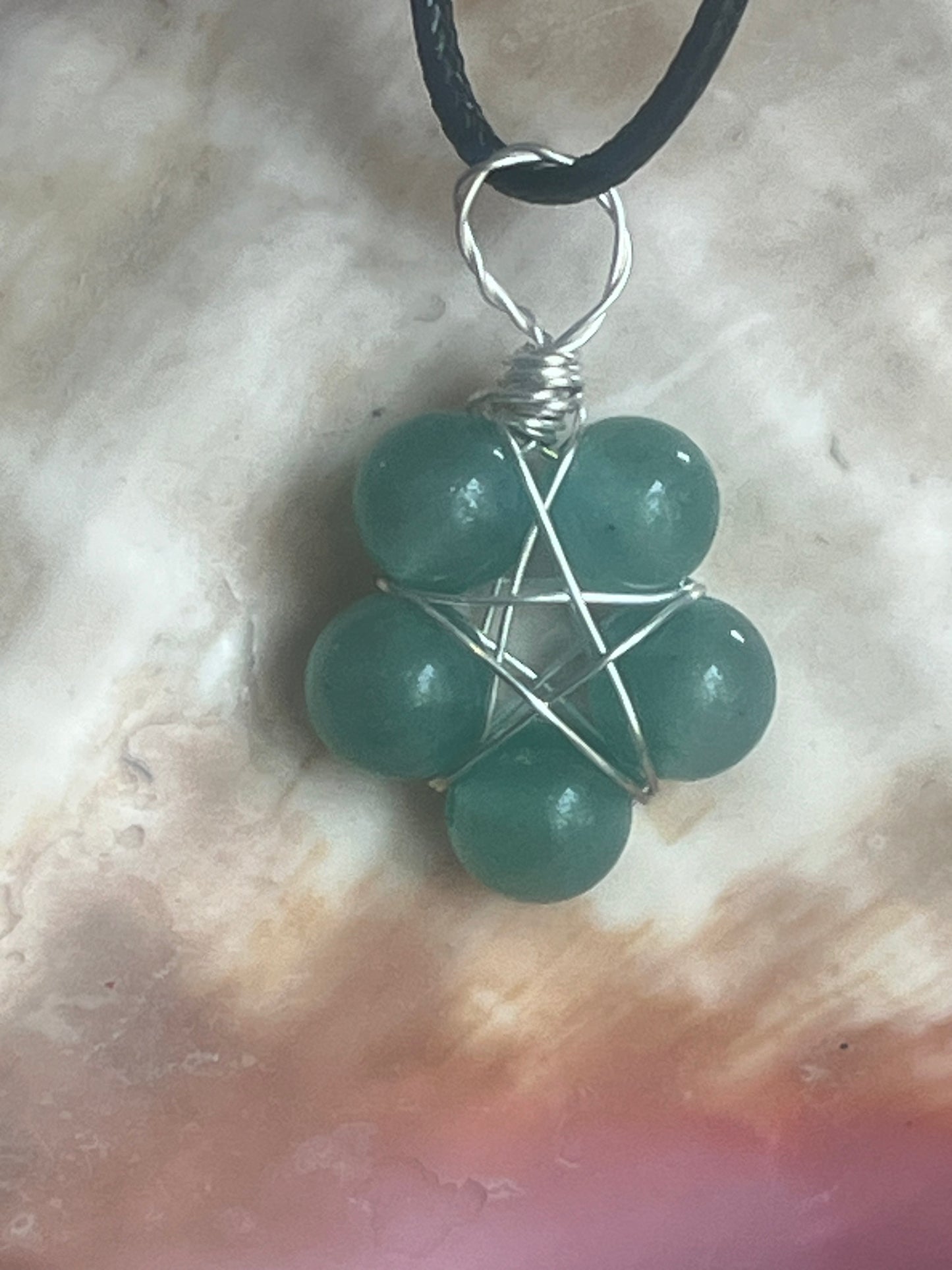 💚 Green Aventurine Pentagram Pendant | Luck, Abundance & Protection