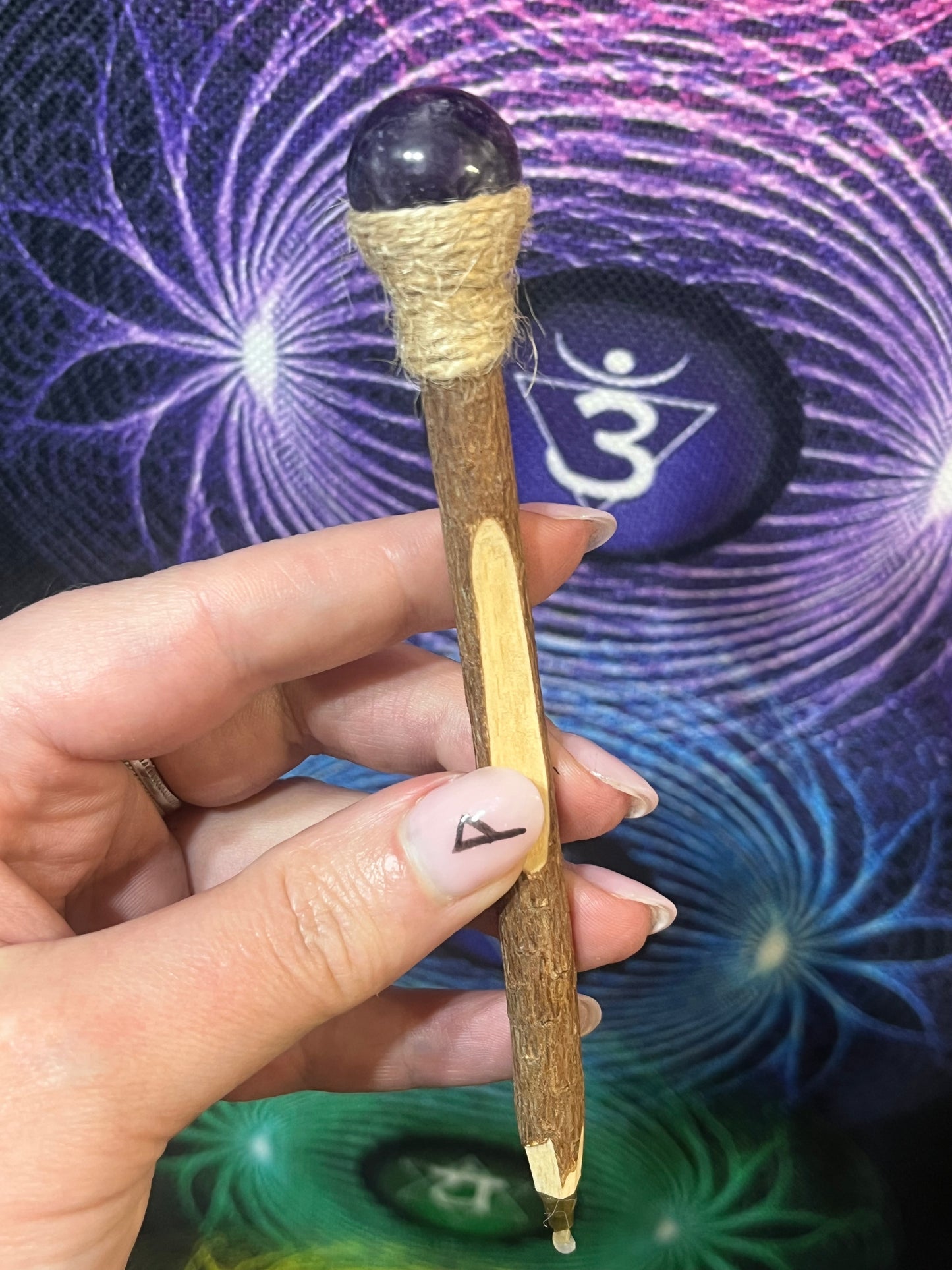 💜 Amethyst Gemstone Wooden Pen