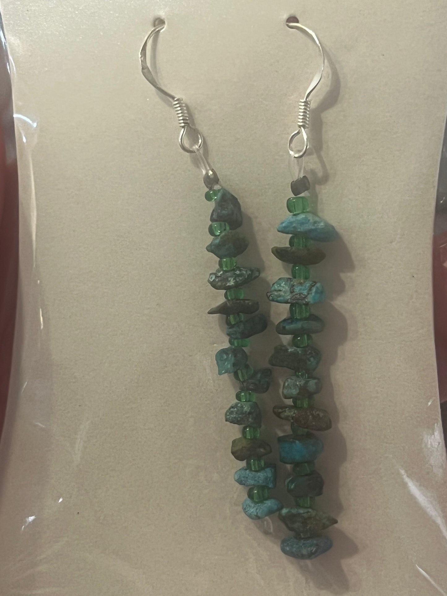 Turquoise Gemchip Drop Earrings | Sterling Silver Hooks