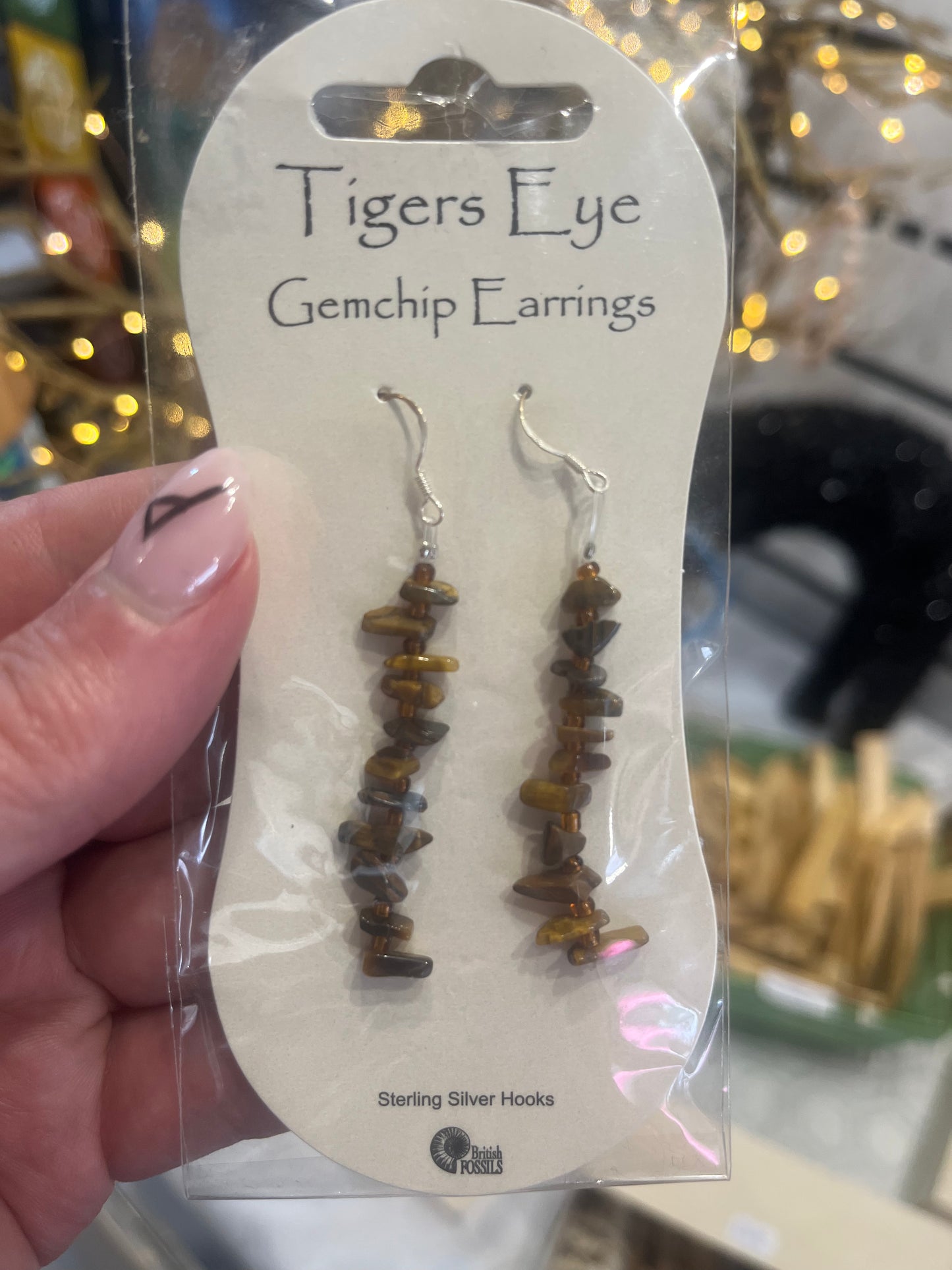 Tiger’s Eye Gemchip Drop Earrings | Sterling Silver Hooks