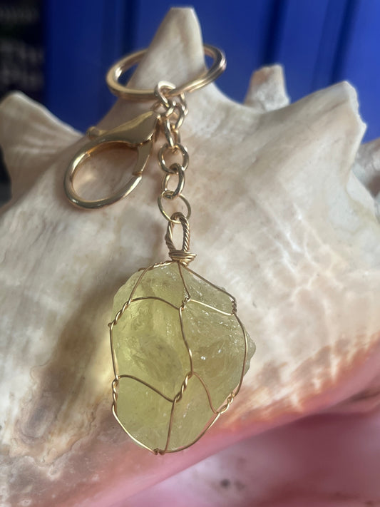 💛 Lemon Quartz Keyring | Joy, Clarity & Positive Energy 🍋