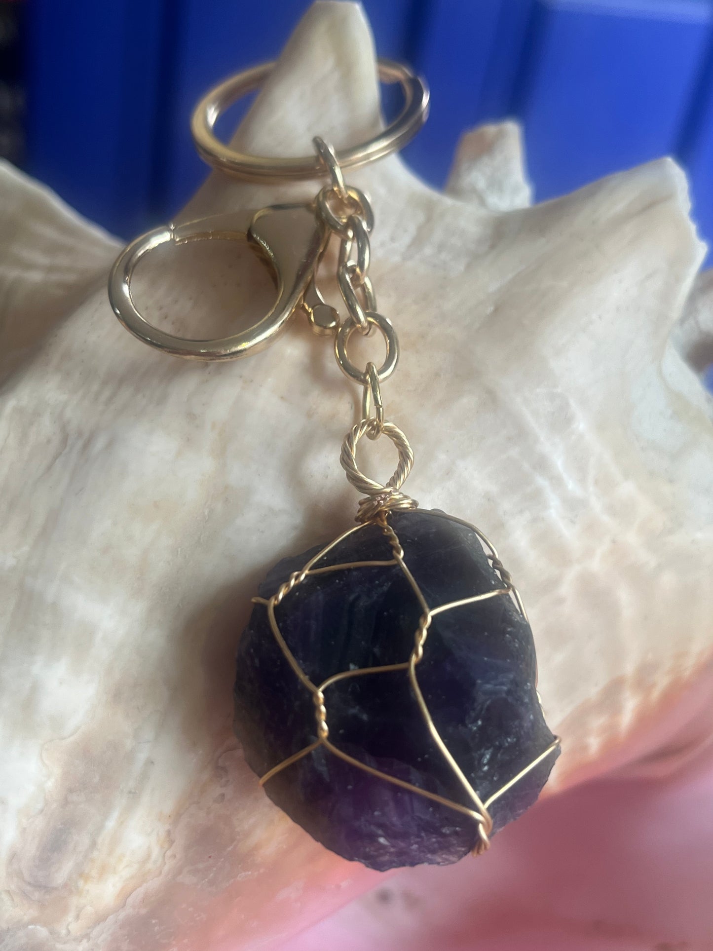 💜 Amethyst Crystal Keyring | Calm, Protection & Intuition