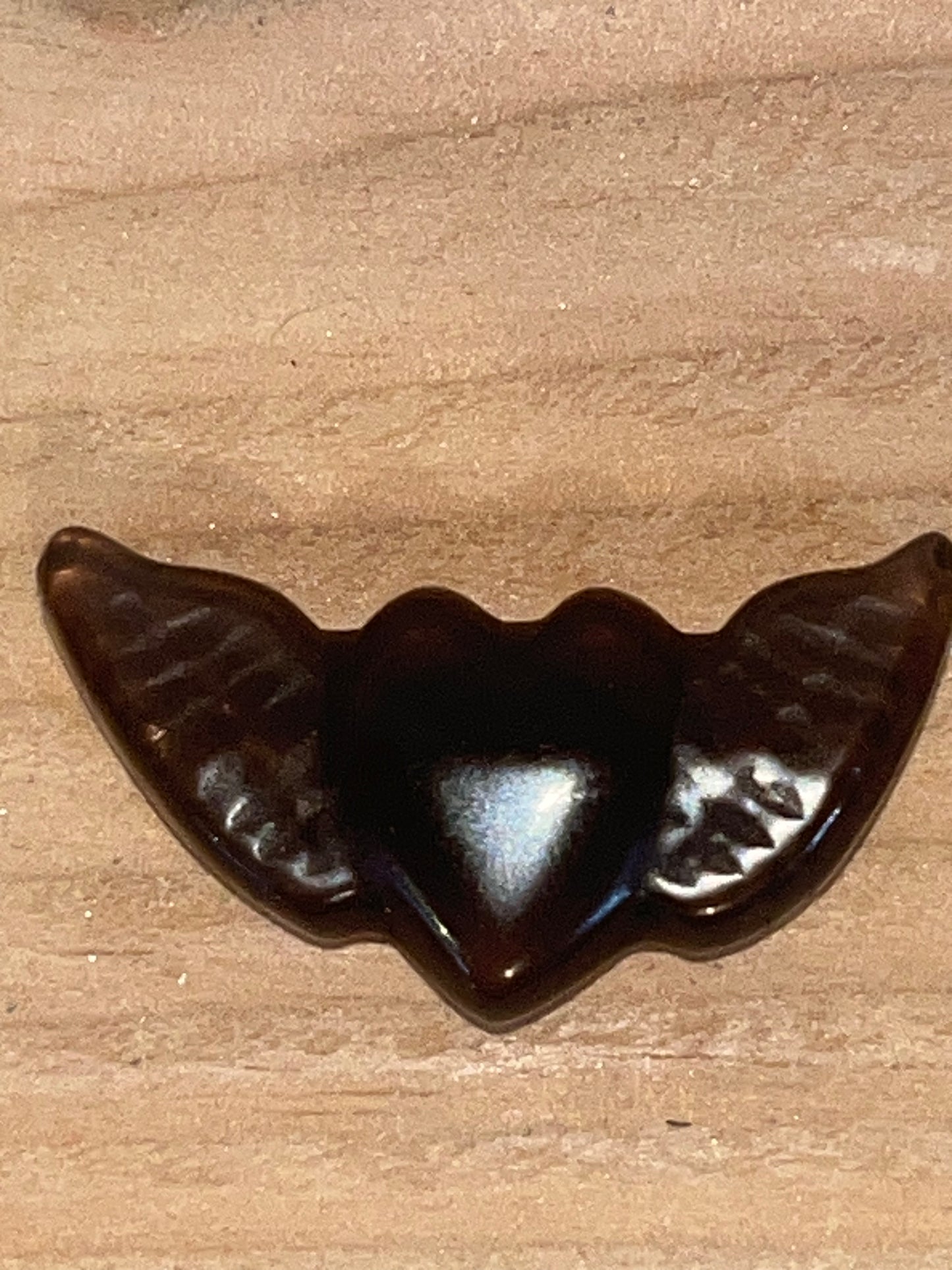 Heart angel wings: Smokey quartz