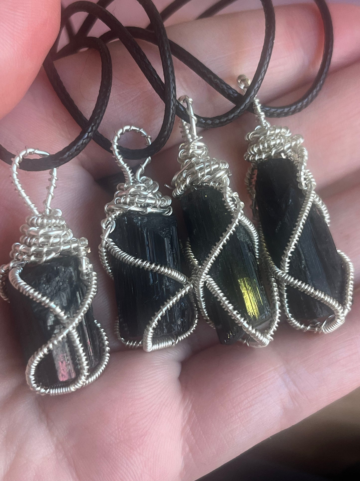 🖤 Hand Wire Wrapped Black Tourmaline Necklace | Protection • Grounding • Strength